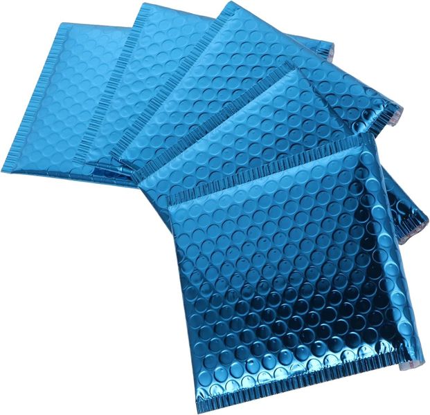 50Pcs Blue Aluminium Foil Bubble Mailers Shockproof Padded Envelopes