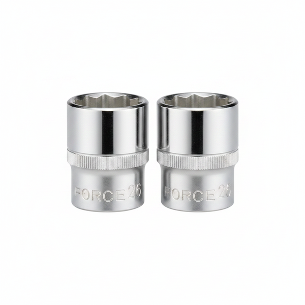 Force 26mm Bihex Socket for 1/2 Inch Drive Ratchet and Impact - 2 Pack