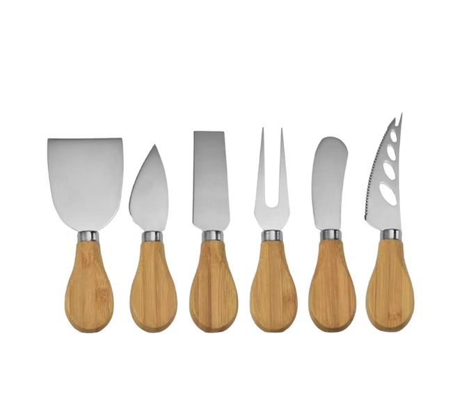 Household Cheese Knife Set with Wooden Handles - Set of 6