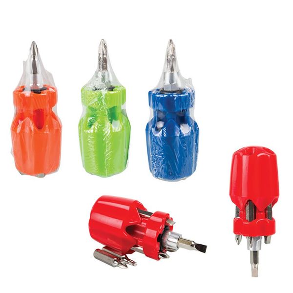 Bulk Pack x 4 Screwdriver-Set Stubby 6-In-1