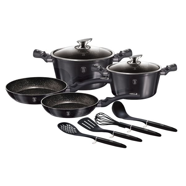 Berlinger Haus 10 Piece Marble Coating Cookware Set - Carbon Pro Edition