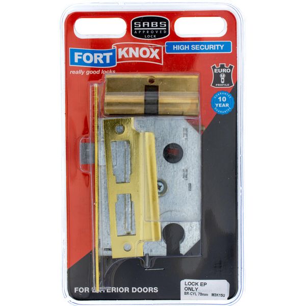 FORT KNOX Door Lock Only Euro Brass Cylinder