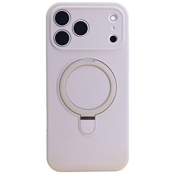 Matte Silicone Phone Case with Magnetic Ring Stand - Compatble With 17 PRO