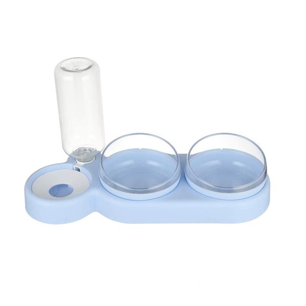 WigWagga - 3 in 1 Double Food Bowl with Automatic Water Dispenser - Blue