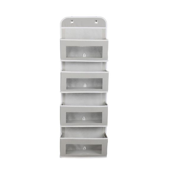 4 Big Pockets Over The Door Hanging Organizer Storage with Clear Windows