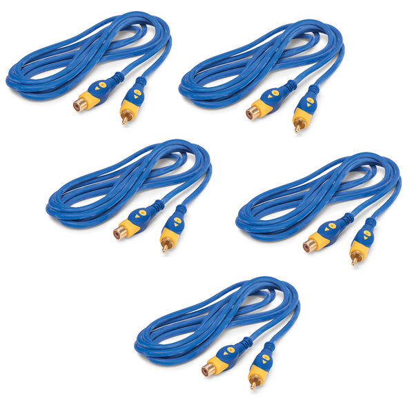 Space TV RCA 1-2 Inter Connection Cable 2m (Male to Female) - 5 Pack