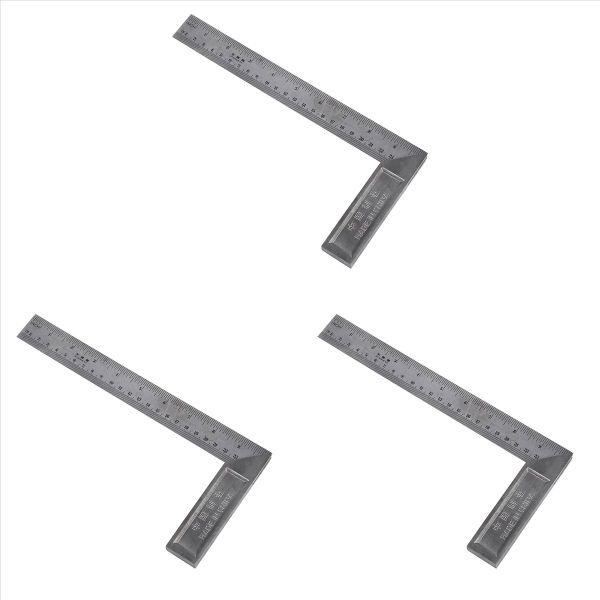 3X 90 Degree 25cm Length Stainless Steel L-Square Angle Ruler
