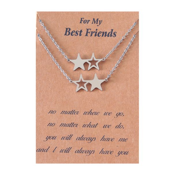 Five-pointed Star Best Friend Card Necklace