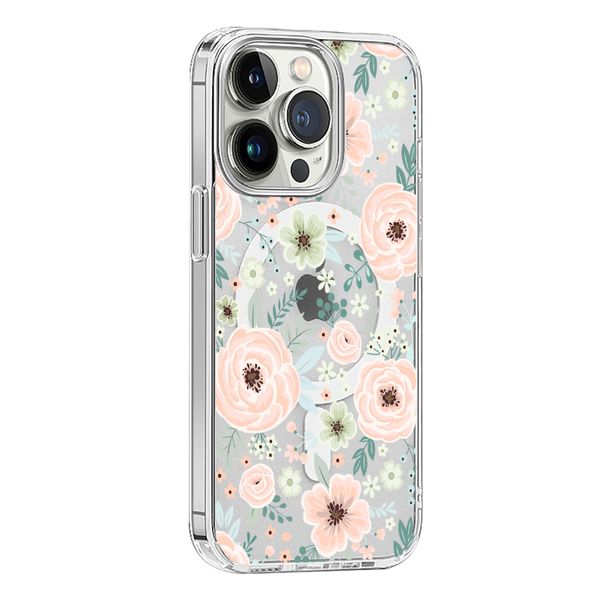 Clear Colorful Flower Magnetic Phone Case Compatible with iPhone16 ProMax