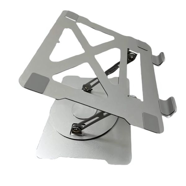 360-Degree Rotating Carbon Steel Laptop &amp; Tablet Stand - Silver