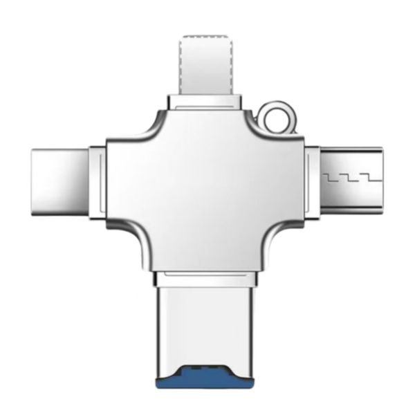 4-in-1 TF Card Reader - USB 3.0, Type-C, MicroUSB, iOS High-Speed Adapter