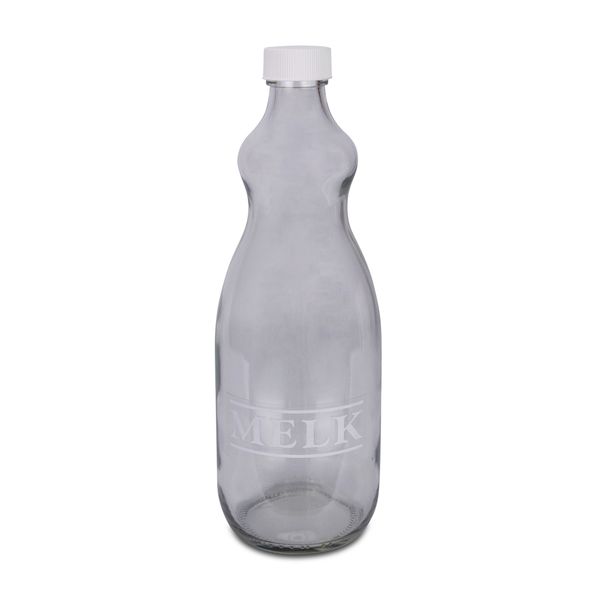 Bottle - Melk - Transparent - Glass - Twist Cap - 750ml
