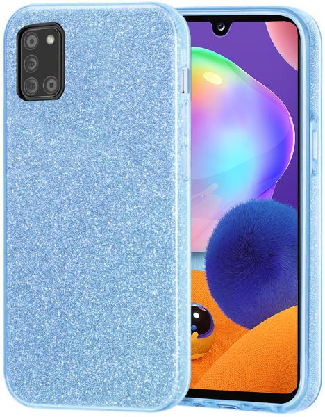 Tekron Glitter Sparkle Bling Protective Case for Samsung A31 - Blue