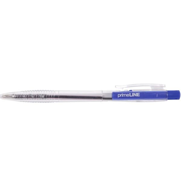 Primeline Clear Click Pen Blue Ink X50 image