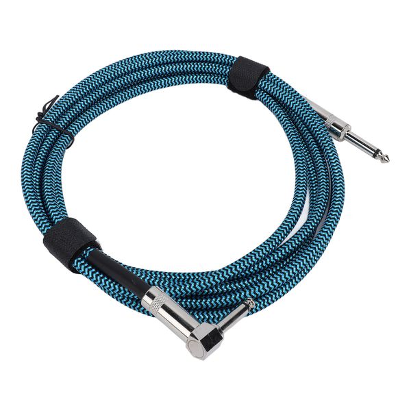 3M Nylon Braided Guitar Cable Right Angle Blue/Black