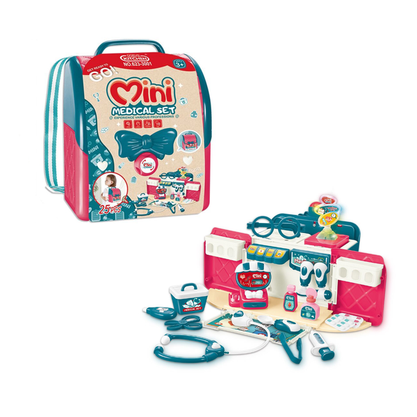 2-in-1 Pretend Play Doctor Set - Convertable Backpack with 24 Tools