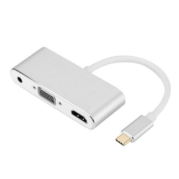 Type-C Hub Compatible with HDMI/VGA/USB3.0/Audio
