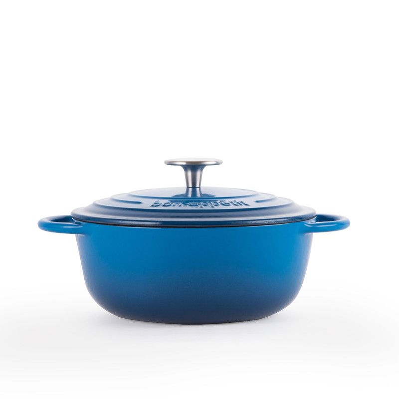 Capri 20cm Enamel Coated Blue Cast Iron Casserole | Shop Today. Get it ...