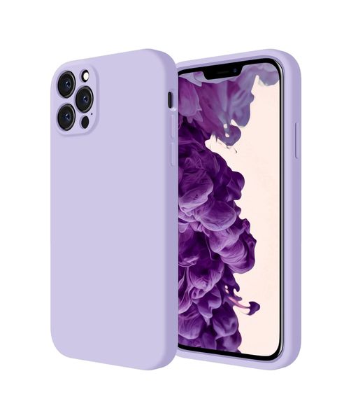 Liquid Silicone Back Case For Iphone 12pro Max - Purple