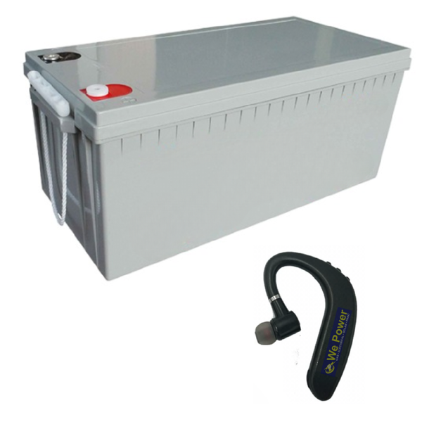 Solar Battery Gel Type Deep Cycle 12V 200Ah With Bluetooth Headphone