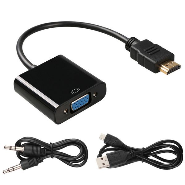 HDMI to VGA Adapter 1080P with Audio Port for Laptop Monitor Projector