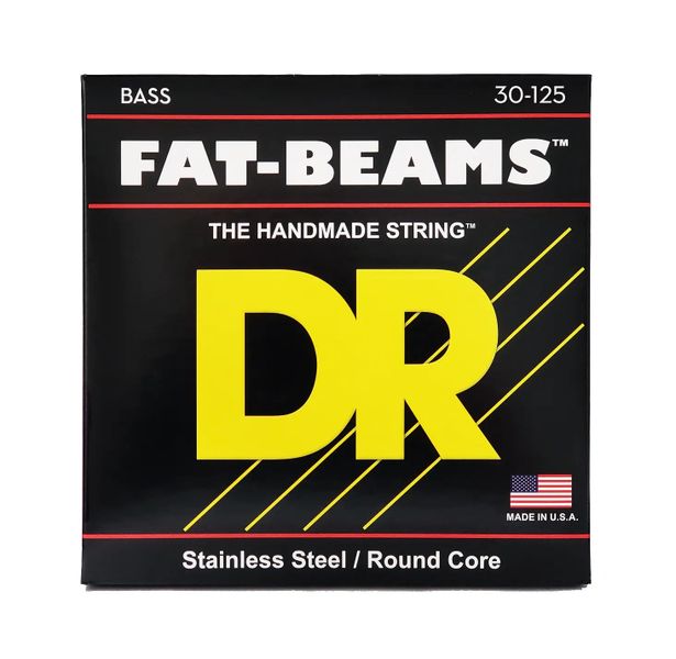 DR Strings Fat-Beams Steel Bass Guitar 6 String Bass Strings - .030-.125