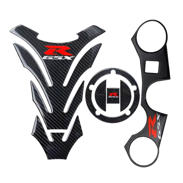 MC Suzuki GSX-R600/ 750/ 1000 Tank, Fuel Cap &amp; Clamp Pad Sticker Kit