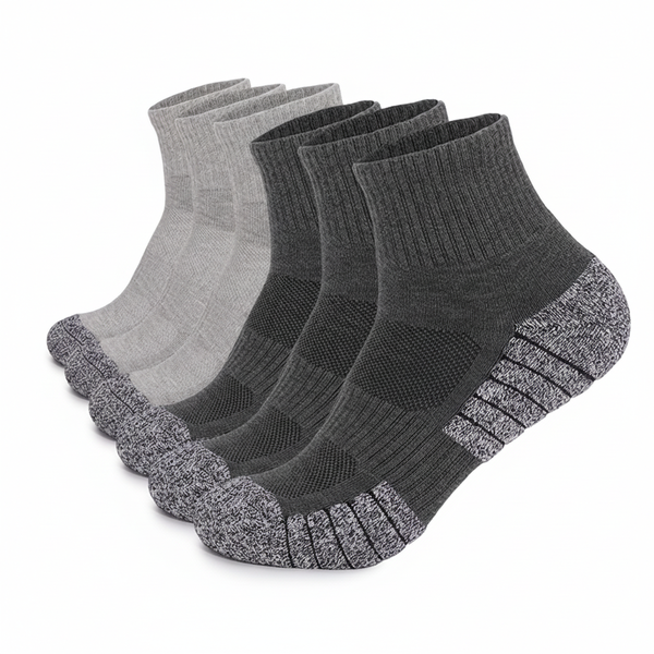 6 Pack - Men's Cushioned Cotton Blend Thick Ankle Sport Socks