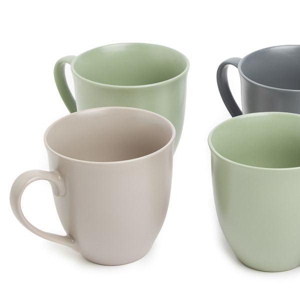George &amp; Mason - 4 Piece Mug Set - Stone Tulip