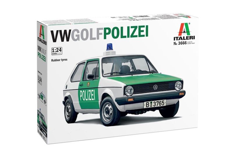 Italeri 1/24 Volkswagen Golf "Polizei" Plastic Model Kit