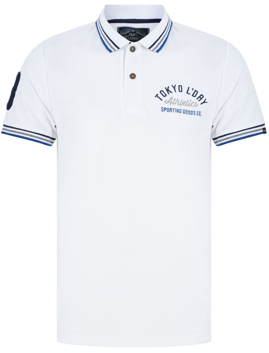 Tokyo Laundry Mens - Parkersburg Cotton Pique Polo Shirt in Optic White ...