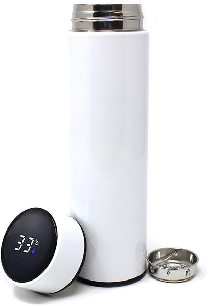 Smart thermos mug with LED temperature display,