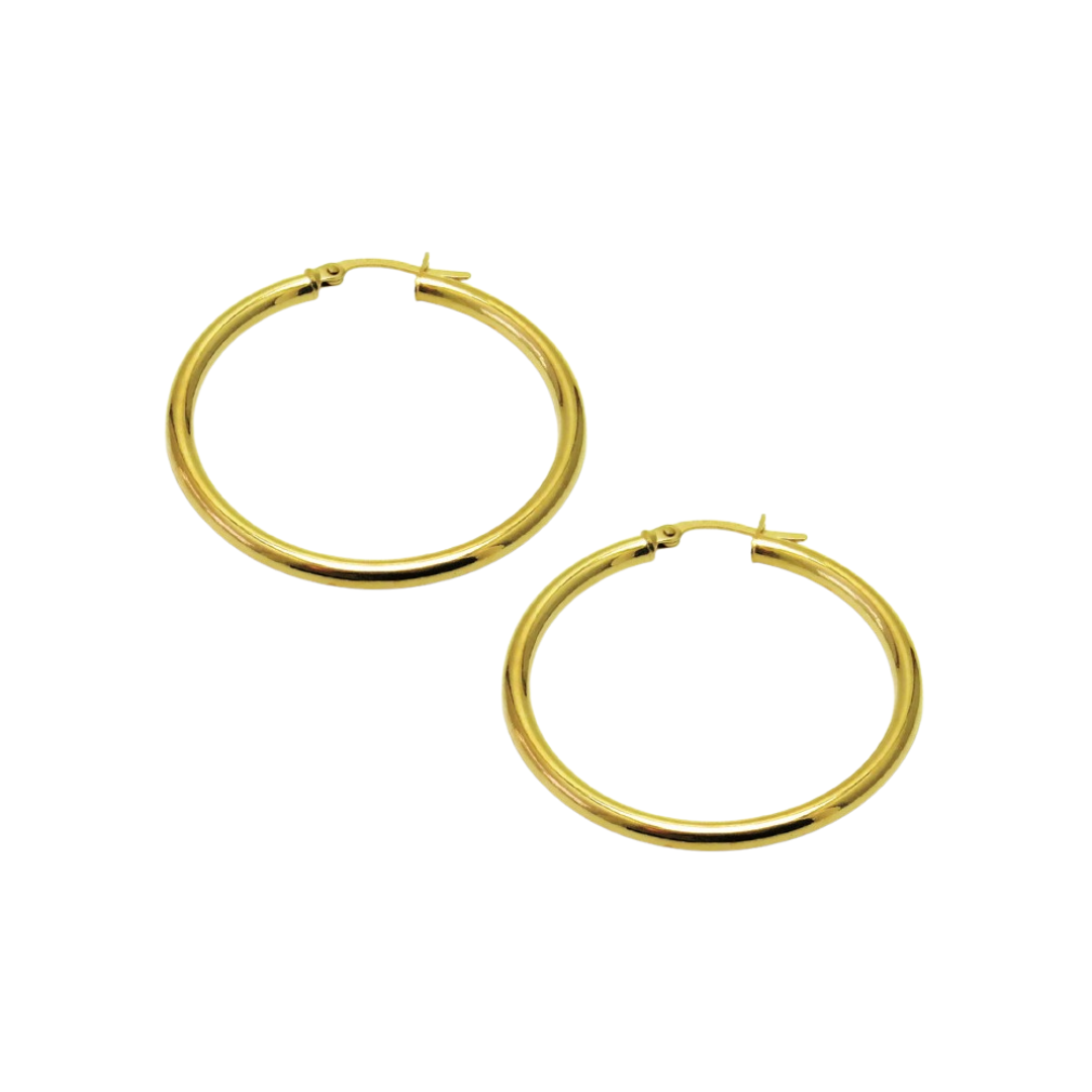 9ct Gold Hoop Earrings - 35mm | Shop Today. Get it Tomorrow! | takealot.com