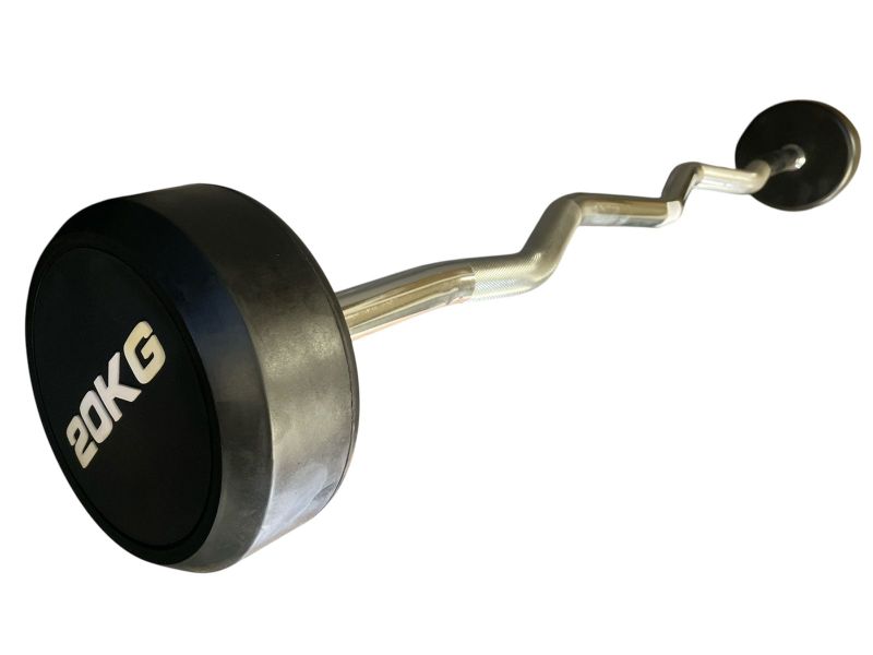 PU Rubber EZ Fixed Barbell - 20kg