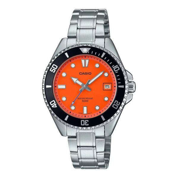 Casio Mens Silver Leisure Metal Strap Watch-MDV-10D-4A1VDF