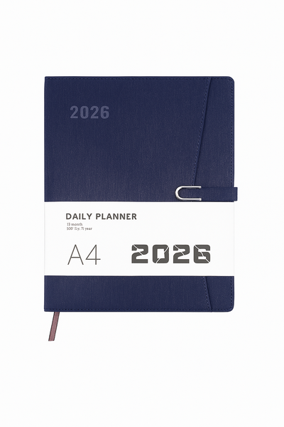 2026 A4 Daily Planner with Magnetic Strap - Professional Hardcover Diary