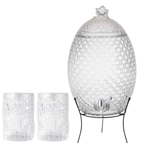 Dansup-Vintage Pineapple Shaped Glass Cocktails Beverage Drinks Dispenser