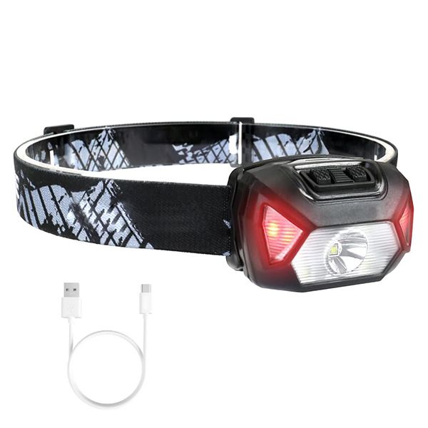 Rechargeable High Lumen Headlamp, LED Head Lamp with 6 Modes