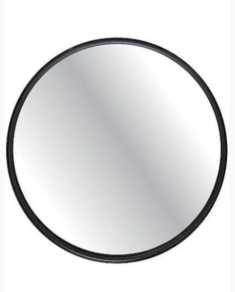 Black Frame Round 60 cm x 60 cm Steel Mirror