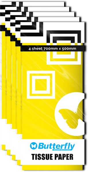 Tissue Paper - 4 Sheets (660X500Mm) Yellow T30 X5