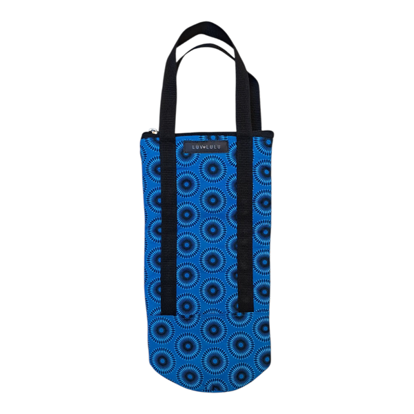Gift Emporium Shweshwe Wine Bag - Blue Circles Pattern