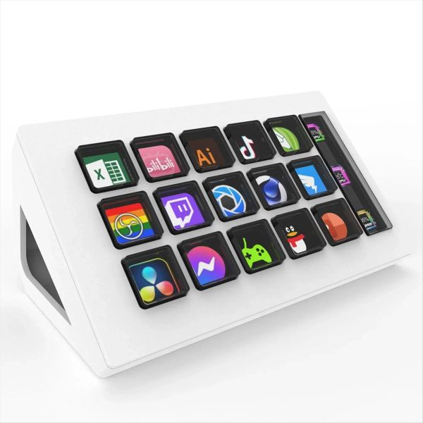 for Streamdeck Keyboard Lcd 15Keys Content Creation Controller(Black)