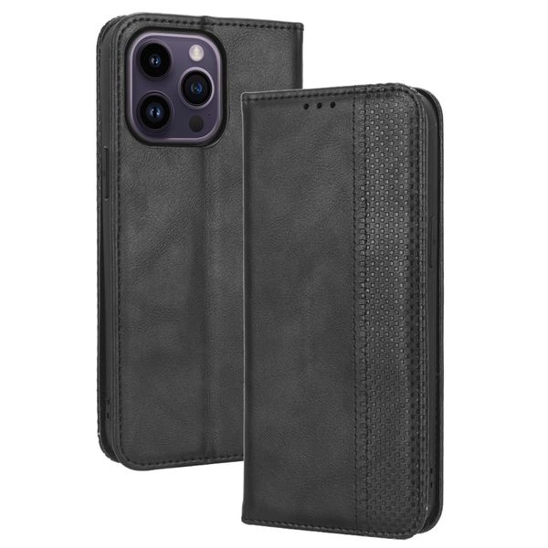Anti-theft Brush Leather Case Compatible with iPhone 14 Pro Max
