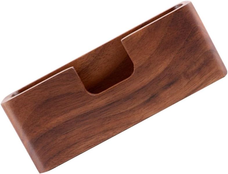Black Walnut Wooden Business Card Holder Desk Storage Box Desktop Display