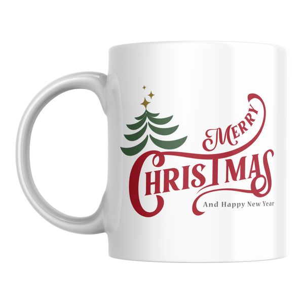 Merry Christmas and Happy New Year Christmas Tree 5 Panel Cap