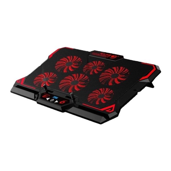 17-Inch Gaming Laptop Cooler with Six Fans, LED Screen, and Two USB Ports