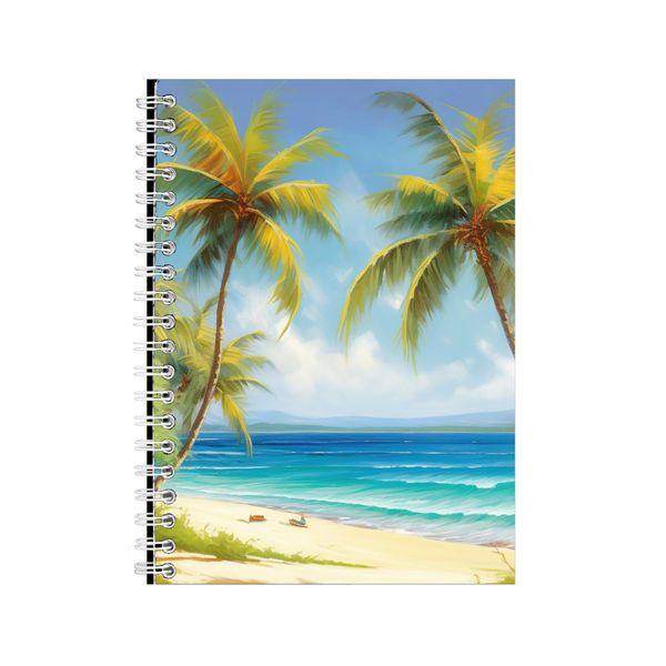 Island3 A5 Notebook Spiral Lined Tropical Island Graphic Notepad Present102