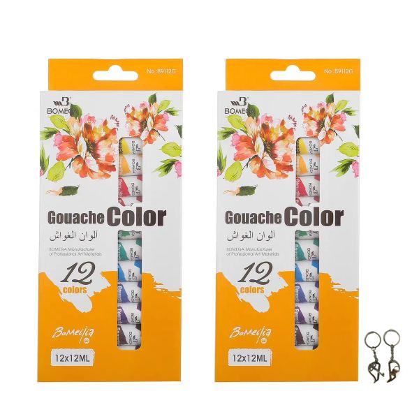 2 Pieces of 12-Color Non-Toxic Children's Gouache Paint