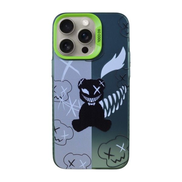 Mischievous Bear Phone Case Compatible With for IPH 15 Pro Max - Green