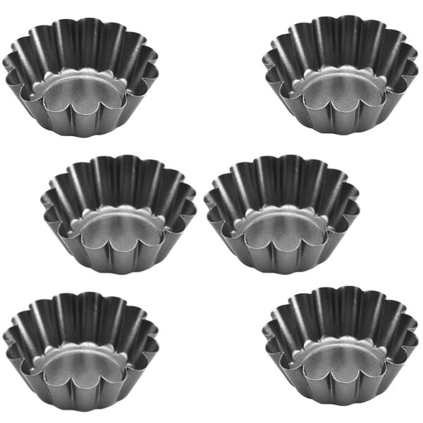 Kitchen Non-Stick Quiche Tart Pan Set of 6 (6.5cm) Value Pack